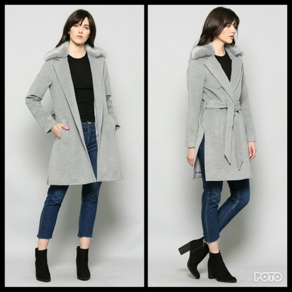 CHIC & CLASSY GRAY COAT - Picture 4 of 4